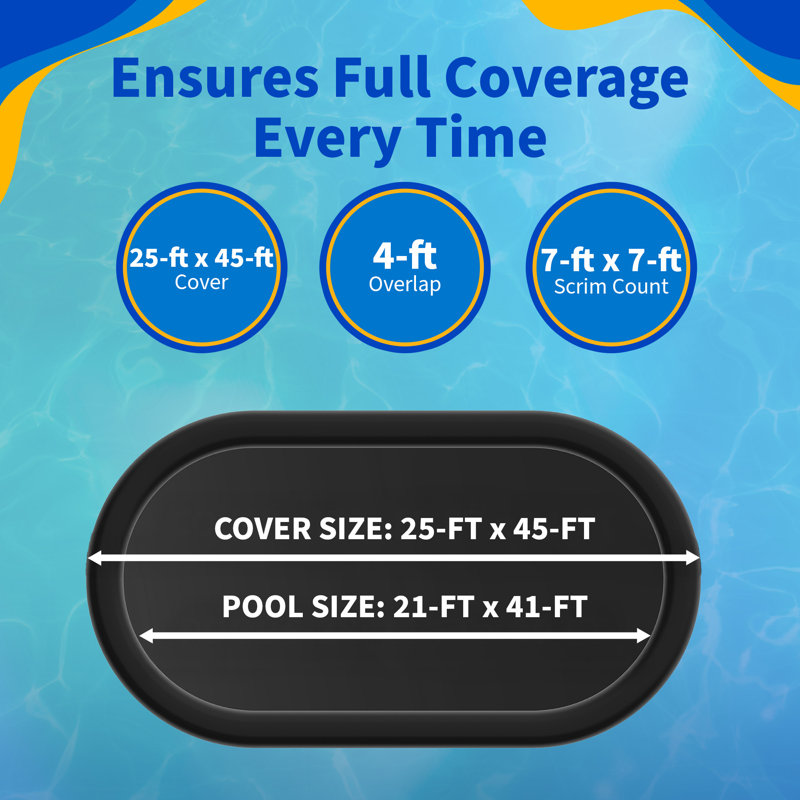 Couverture hivernale de piscine ovale 8 ans, Ovale 21 pi x 41 pi