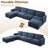 4 - Piece Sectional Sofa Set with 2 Ottomans-1784525889