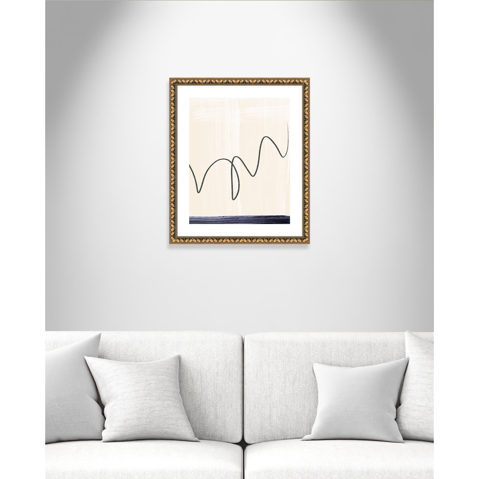 Tigerlily "Departured II" Painting, 26.5" H x 22.5" W x 1.13" D, Gold Bead Framed Paper