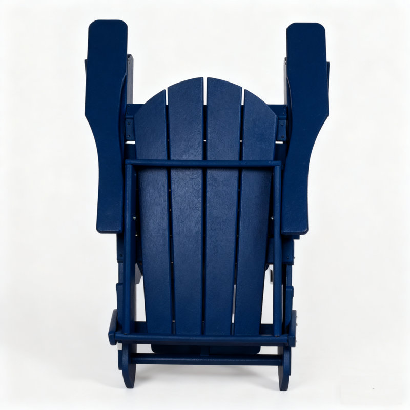 Folding Adirondack Chair, Hdpe Weather Resistant Uv-Resistant Outdoor Patio Chair, Blue