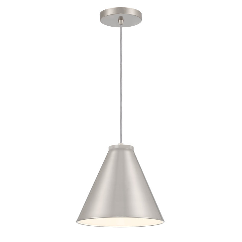 1 - Light Cone Pendant, Brushed Nickel