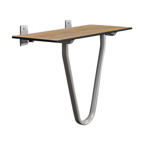 Chassidy Metal Shower Bench, 48.5cm H x 50cm W x 39cm D, Brown
