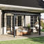 12 pi. L 10 pi. D Pergola d'extérieur en métal avec abri de jardin pour terrasse et toit incliné-118433345