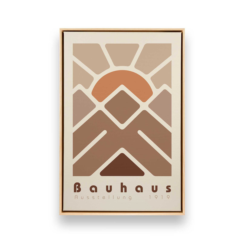 Impression sur toile Bauhaus, H 12,75 po x l 8,75 po x P 1,75 po, Cadre américain en érable flottant