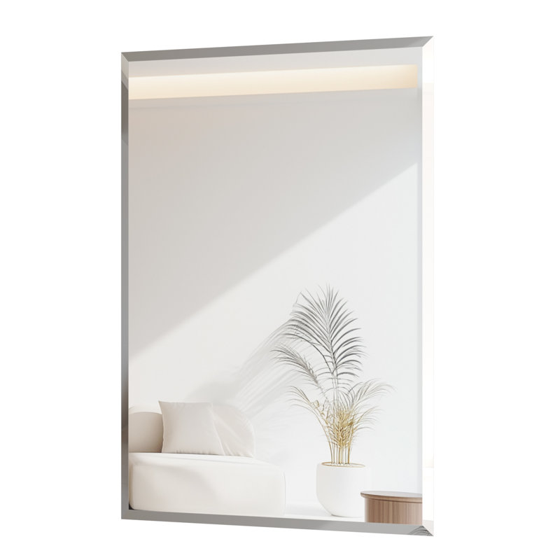 Frameless Decorative Wall Glass Mirror Bathroom Vanity Mirror For Living Room, 28" H x 20" W