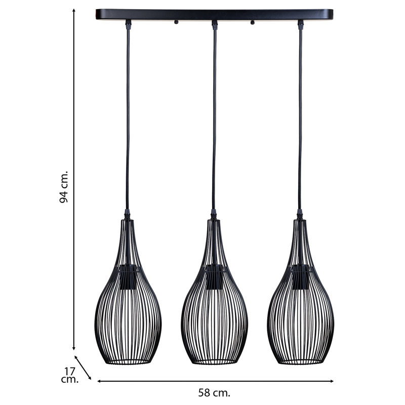 Leidi - Light Black Kitchen Island Pendant