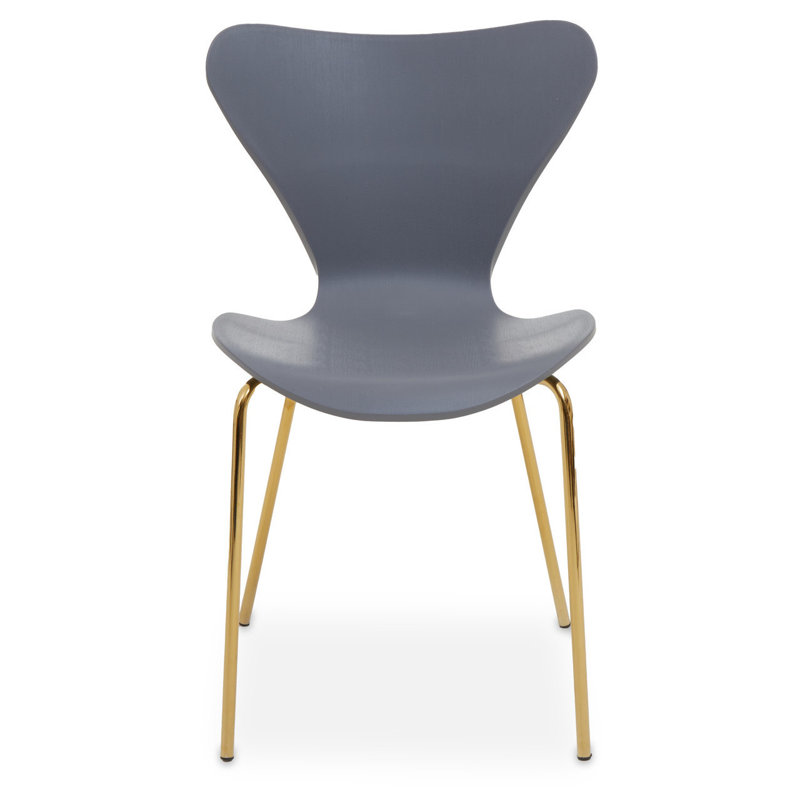 Sergey 49cm H Wing Back Stacking Side Chair, Grey