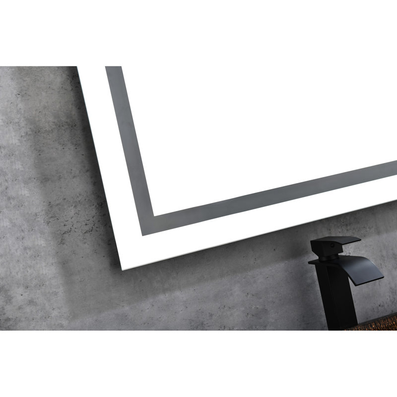 Miroir de salle de bain à DEL 84 po x 30 po, fixation murale, brouillard, 3 couleurs réglables, gradation continue, miroir en verre 84 de 30 po avec modes couleur, intensité variable, verre HD, garniture en aluminium