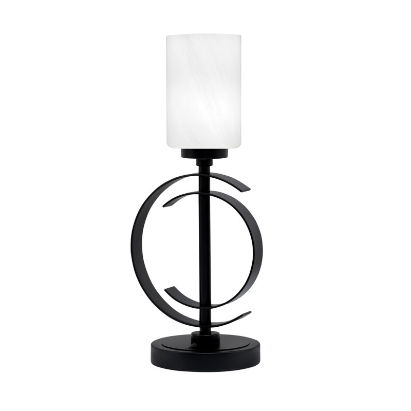 Armida Stainless Steel Table Lamp, Light White, Matte Black
