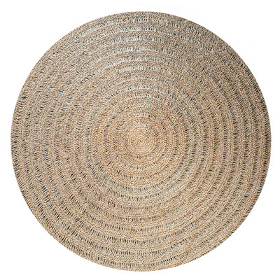 Round Solid Colour Hand Woven 150cm X 150cm Indoor / Outdoor Area Rug