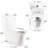 White Ceramic Comfort Height Toilet, 1.1/1.6 Flushing, One, Soft Close Seat, And Approved Ceramic, 15.55 In Height, White, &