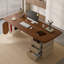 Bureau rectangulaire à 3 tiroirs Brownness + Beige-486252929-486252930