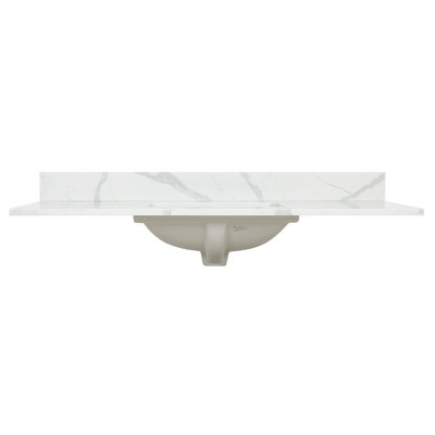 Arbios 48"  Quartz Single Vanity Top with Sink Faucet Holes