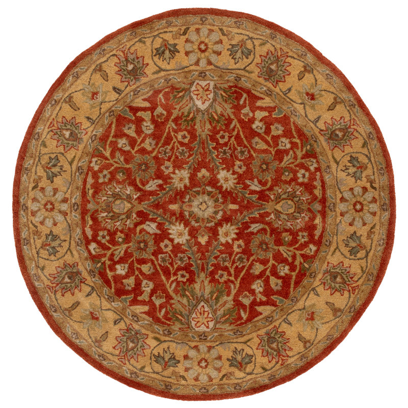 Tapis oriental en laine / coton / latex touffeté à la main Dunbar, Rond 6 pi