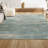 Kaylonie Modern Berber Stripe Cream/Turquoise Rug-1885436922