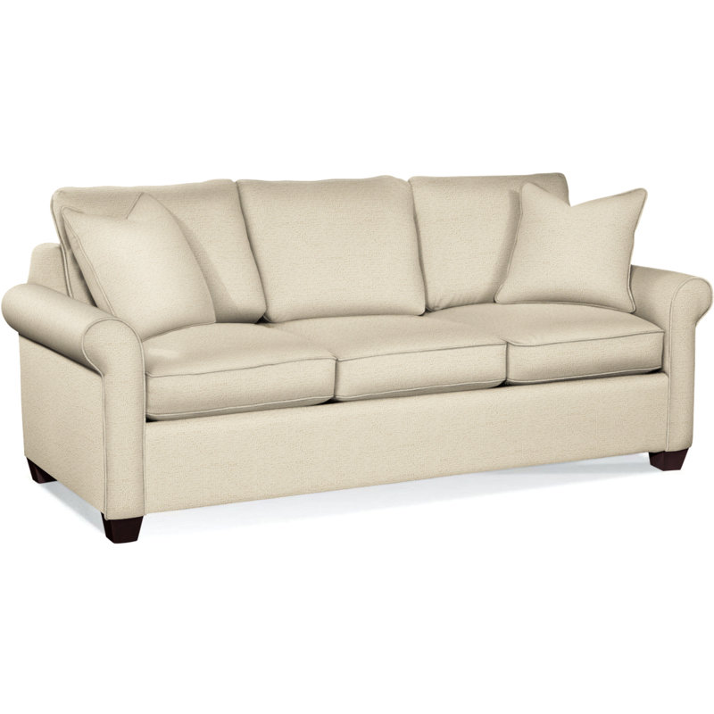 Park Lane Upholstered 81'' Sofa, Java Finish, Ivory Crypton Performance; 0886-91