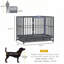 Cage pour chien en cage robuste de 43 po PawHut avec roues verrouillables, porte double et plateau amovible, gris
