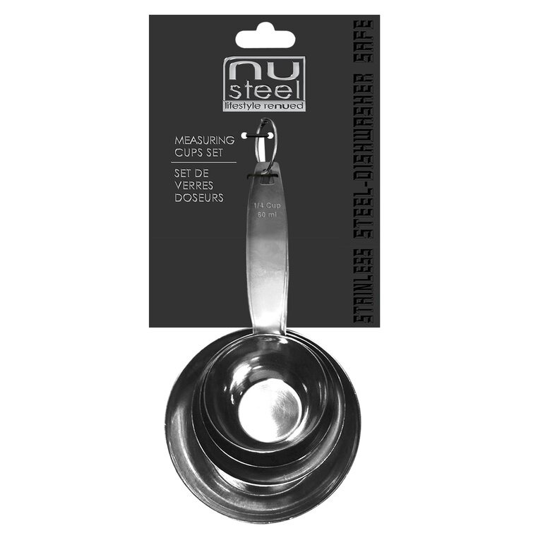 Nu Steel 4 Piece Stainless Steel Measuring Cup Set