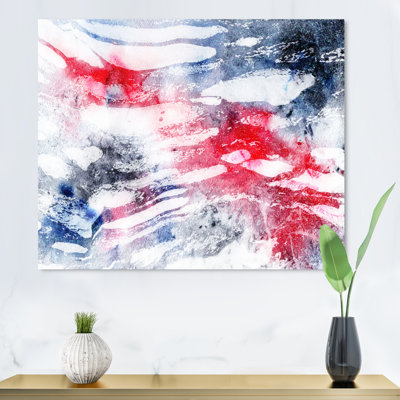 Marble, art liquide rouge et gris - reproduction sur toile flottante