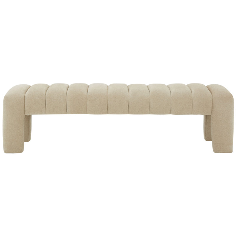 Bellisima Upholstered Bench, Tan Boucle 