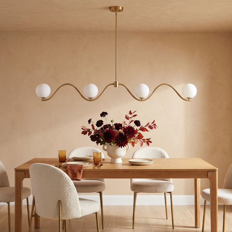Banff Elegant Dimmable Chandelier, 4, 6.75" H x 53.50" W x 5.10" D