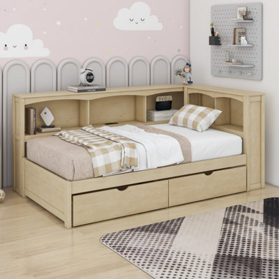Twin Size Daybed With Two Drawers, Cabinets And USB Ports