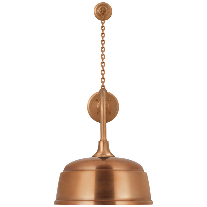Thomas O'Brien, "Academy 20" Anchored Rex Barn Light in Soft Copper with 16" Rockhouse Shade, 30'' H x 12.5'' W x 26.25'' D