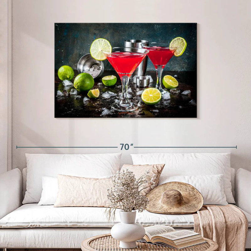 Yarlin - Martini rouge cocktails, H 30 po x l 45 po