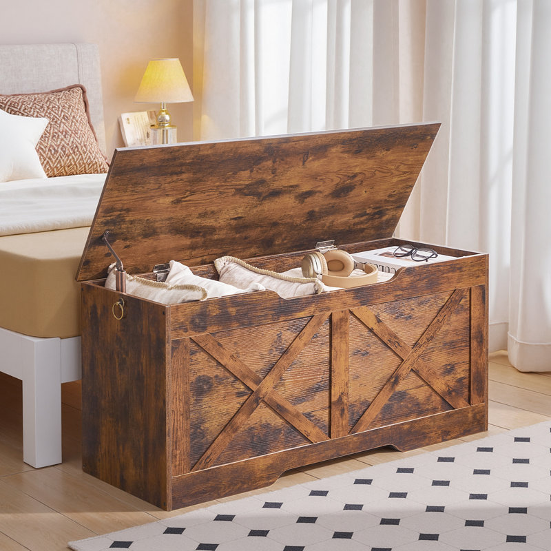 39.4" Storage Chest,Blanket Storage Chest,Accent Trunk, Brown