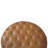 Brown Buffalo Leather Round Ottoman With Castor Legs