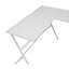 Table de bureau en L blanche avec structure en métal stable et surface fonctionnelle pour les équipes de travail
