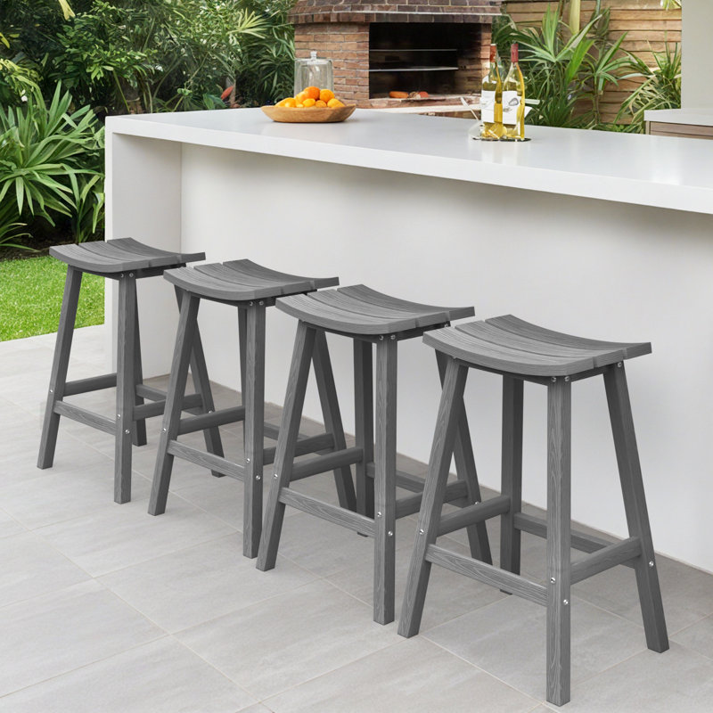 Tabouret de comptoir de cuisine Backless, Gris, 29"