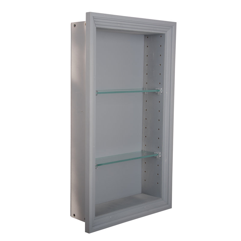 Normandy Recessed In The Wall Niche, Gray,  24" H x 14" W x 3.5" D