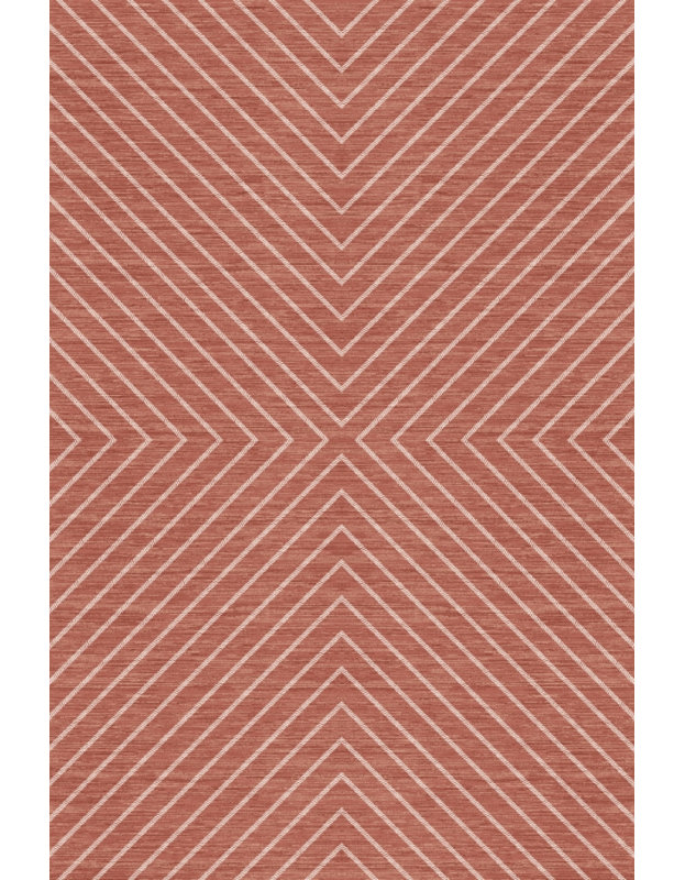 Tapis rayé à motif géométrique Easy Jute, Red, Runner 2' x 6'