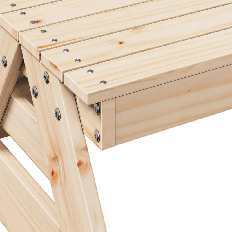 Raemoore Rectangular Outdoor Picnic Table , cm W cm D, 52cm H x 97cm W x 88 cm L, Natural