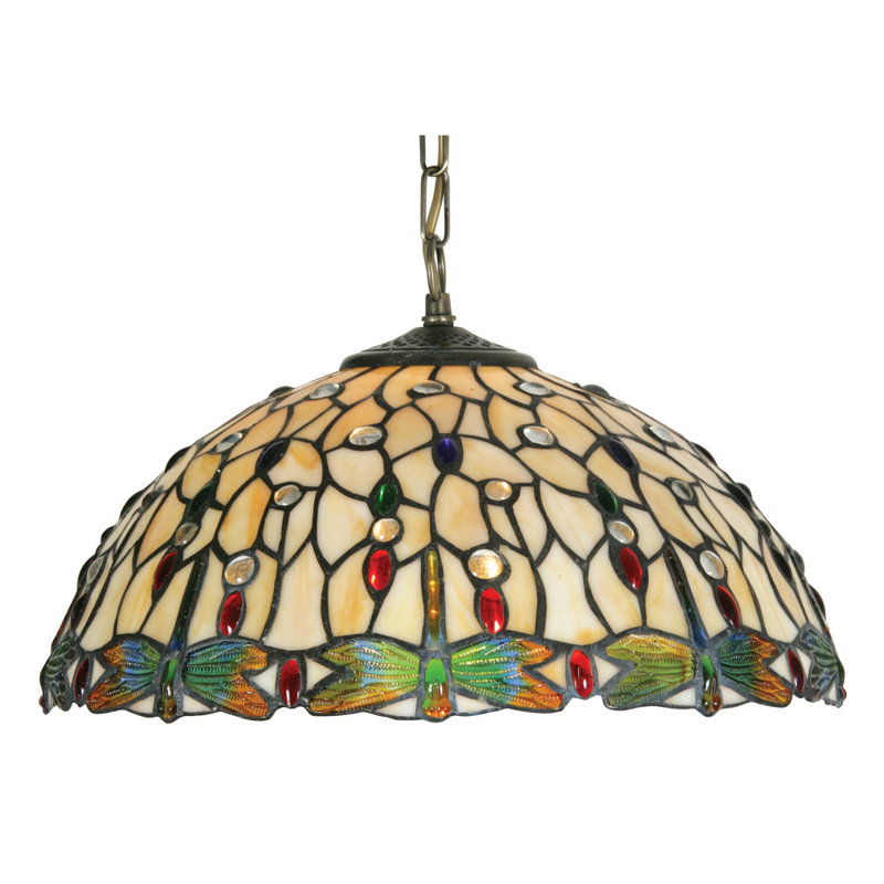 Chandlee 1 - Light Tiffany Glass Dome Pendant