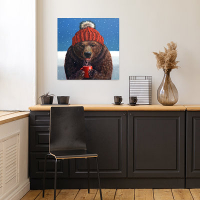 First Sip Abstract Contemporary Bear Urban Winter Art