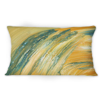 Coussin orange et émeraude brossé - imprimé moderne 1
