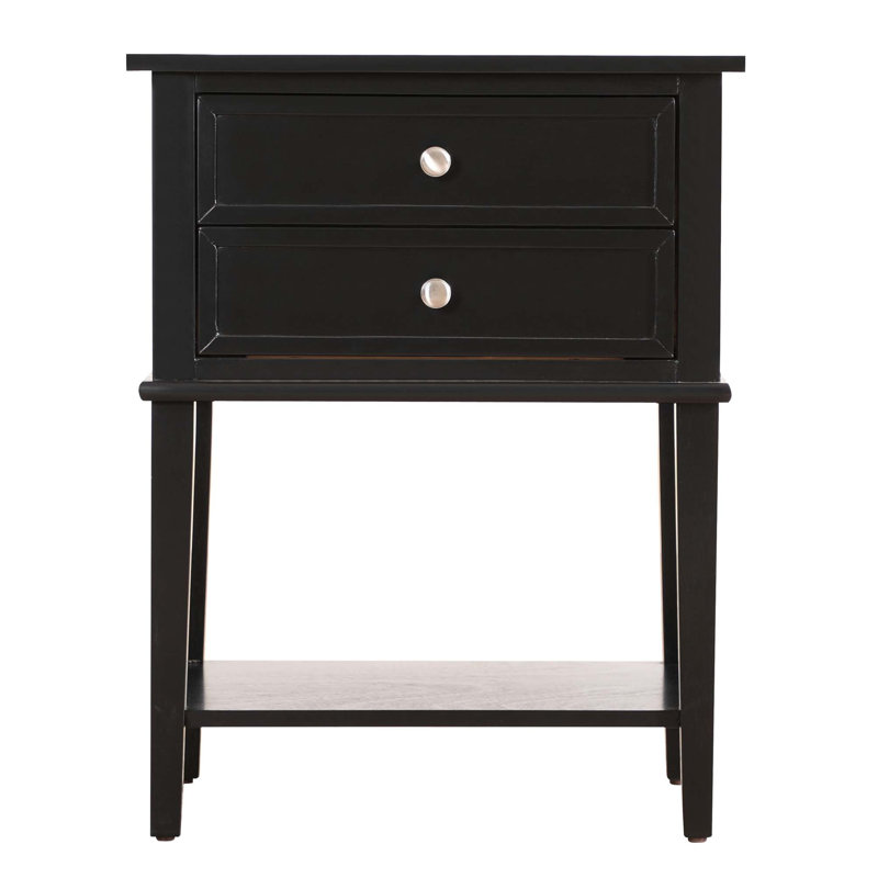Table de chevet moderne avec tablette ouverte et fonctionnalité pour les espaces, Noir