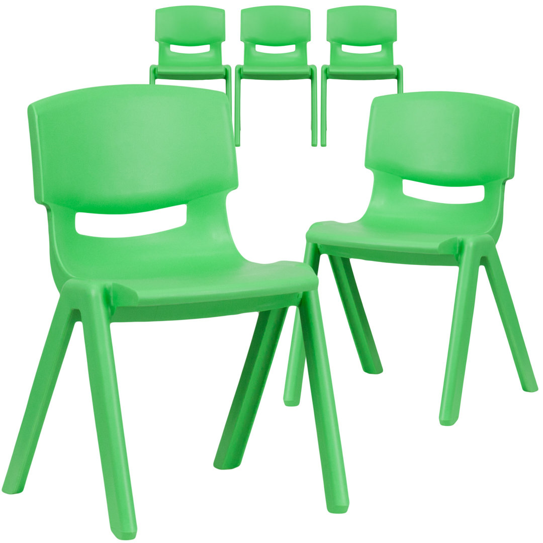 Demitrius Plastic Stackable School Chair with 13.25"H Seat - K-2 School Chair (Set of 5) Isabelle & Max™ Frame 