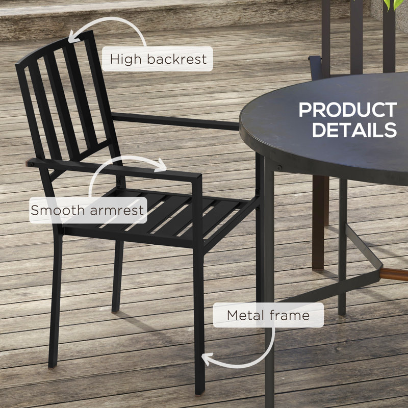 Nielah Stacking Patio Dining Armchair
