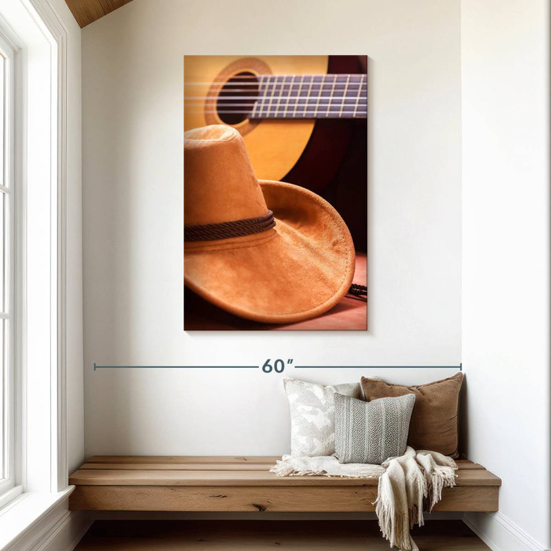 Abarca Country Hat And Guitar, 45" H x 30" W