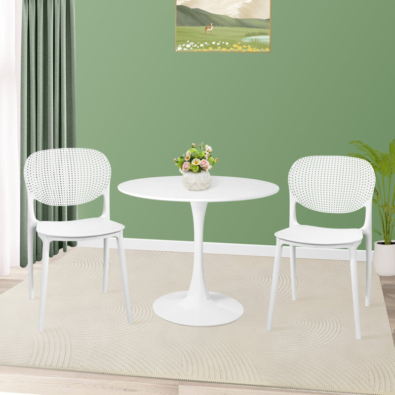 Chaise de salle à manger empilable, Blanc