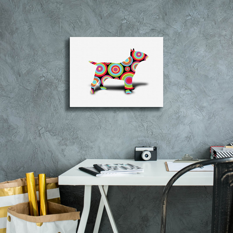 «Bull Terrier Pop» par Mark Ashkenazi, H 12 po x l 16 po x P 0,75 po