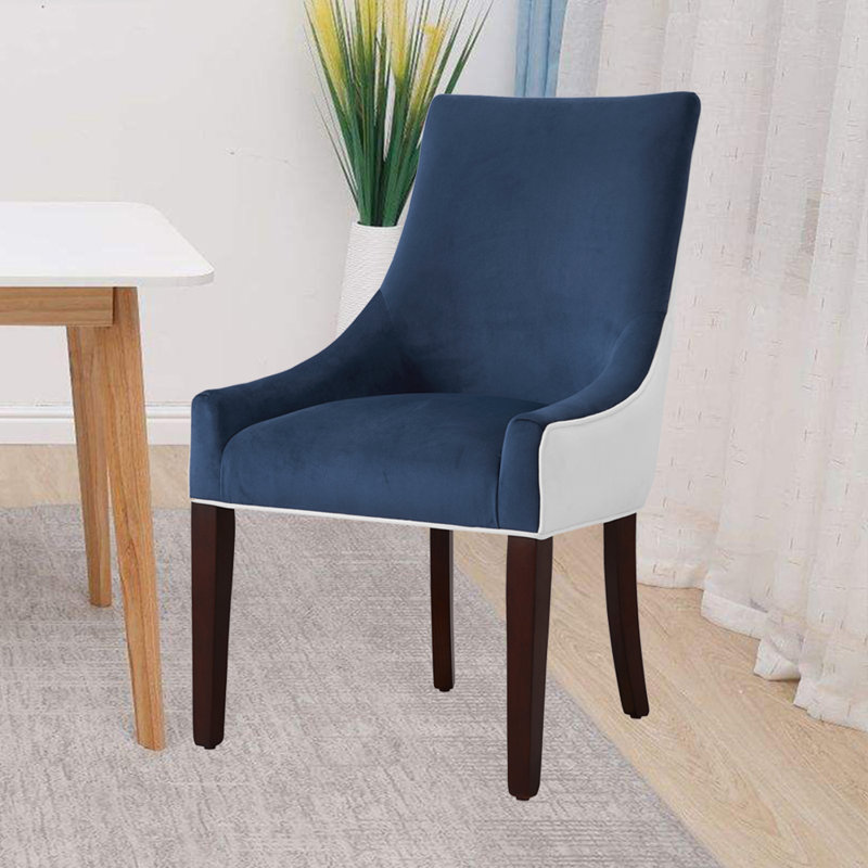 Chaise rembourrée Eric, Bleu marine