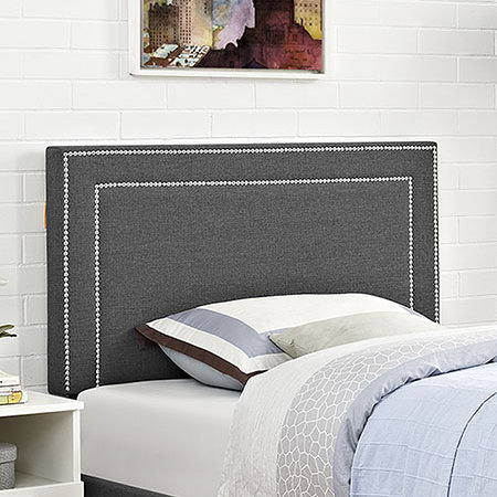 Modway Jessamine Upholstered Fabric Headboard, Gray Performance Velvet, Twin