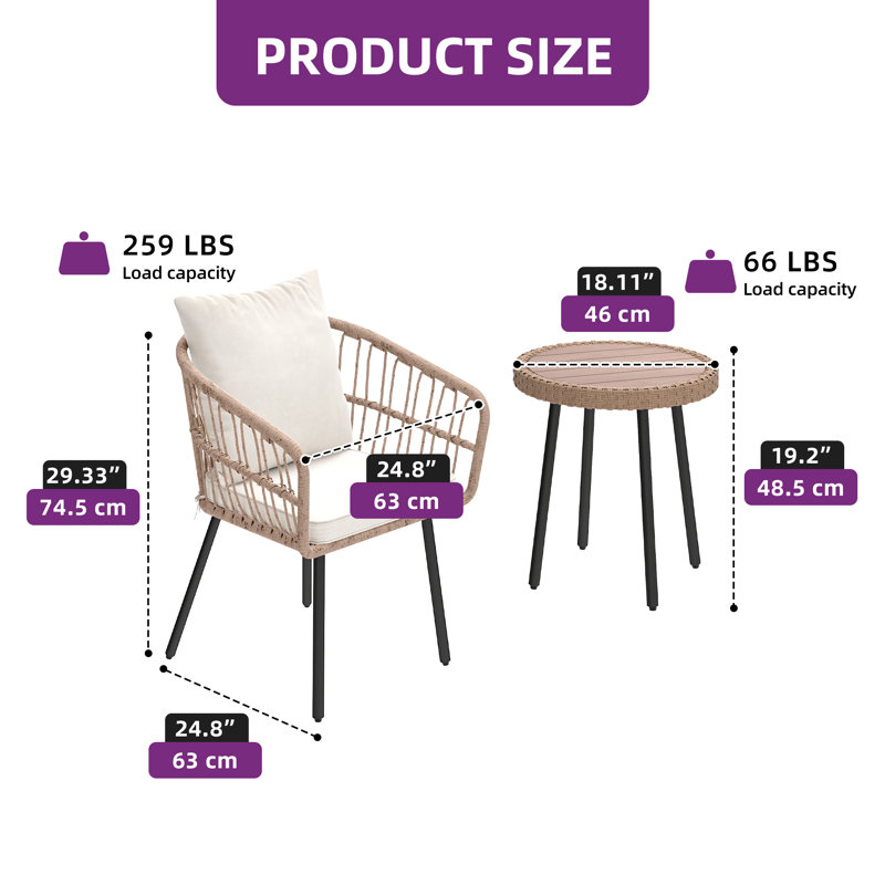 Belulah Wicker/Rattan 2 - Person Seating Group with Cushions