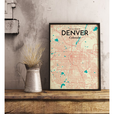 Denver City Map - No Frame Print