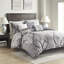 Édredon gris très grand 7 pièces - Coton imprimé avec détails de broderie pour le rembourrage du lit-124915206-124915203