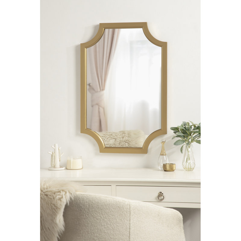 Miroir d'appoint Mertztown Glam, 30 po x 20 po, Or
